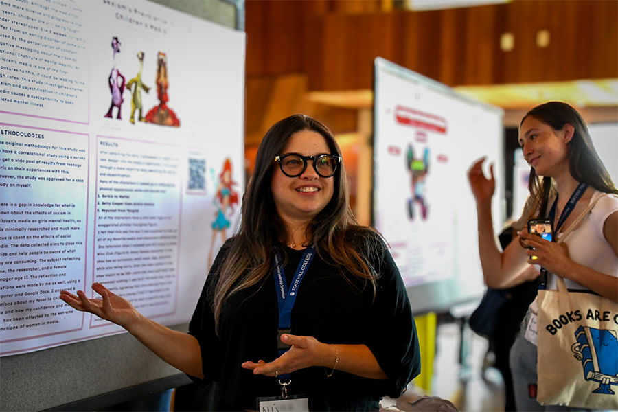 Young student giving a presentation