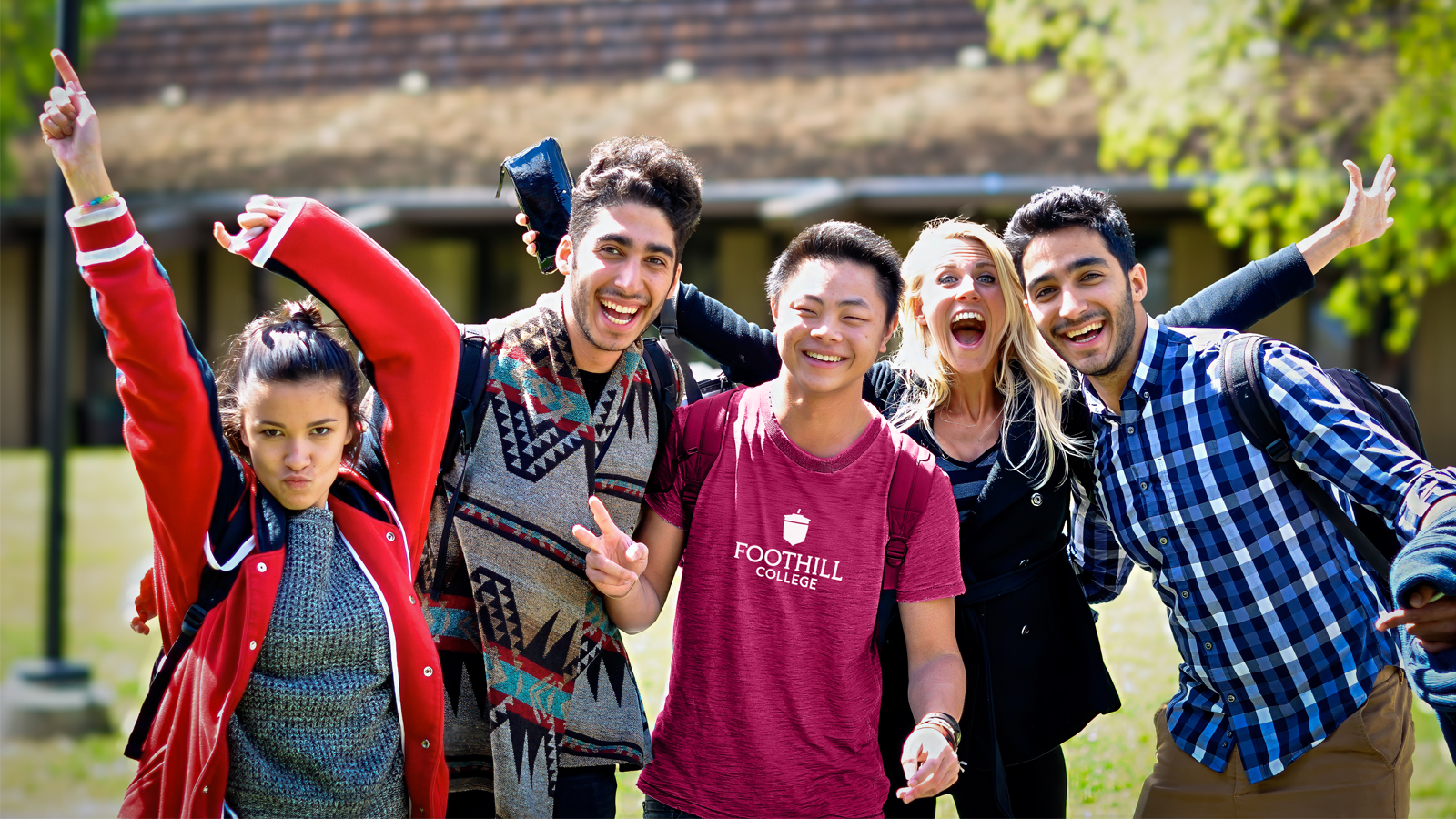 Group of students at Foothill College having fun