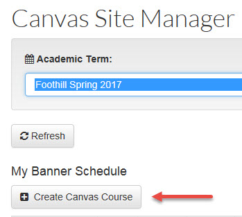 Screenshot showing Create Canvas Button on Site manager
