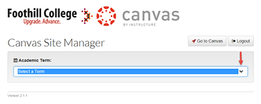Screenshot showing Select Term Option 