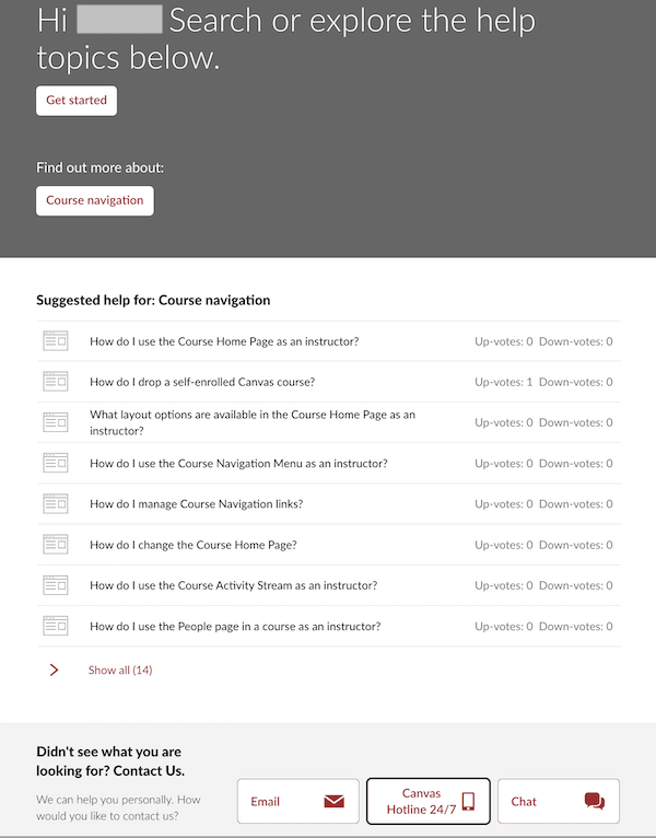 canvas support center help